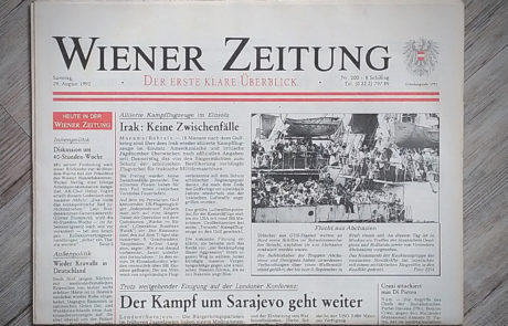 Alte Zeitung Wiener Zeitung - Peppis Zeitungsladen