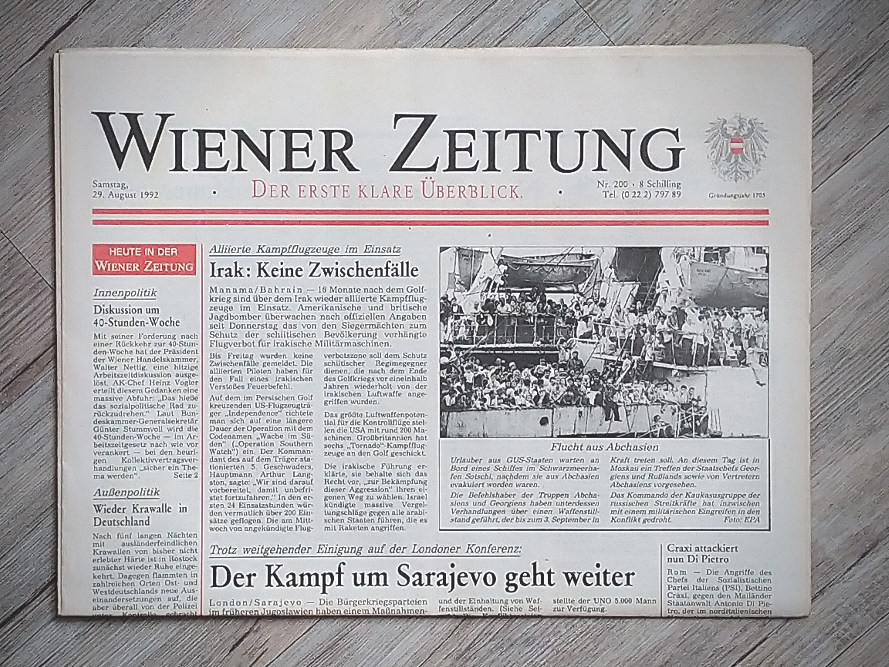 Alte Zeitung Wiener Zeitung - Peppis Zeitungsladen