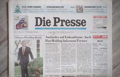 Alte Zeitung die Presse - Peppis Zeitungsladen