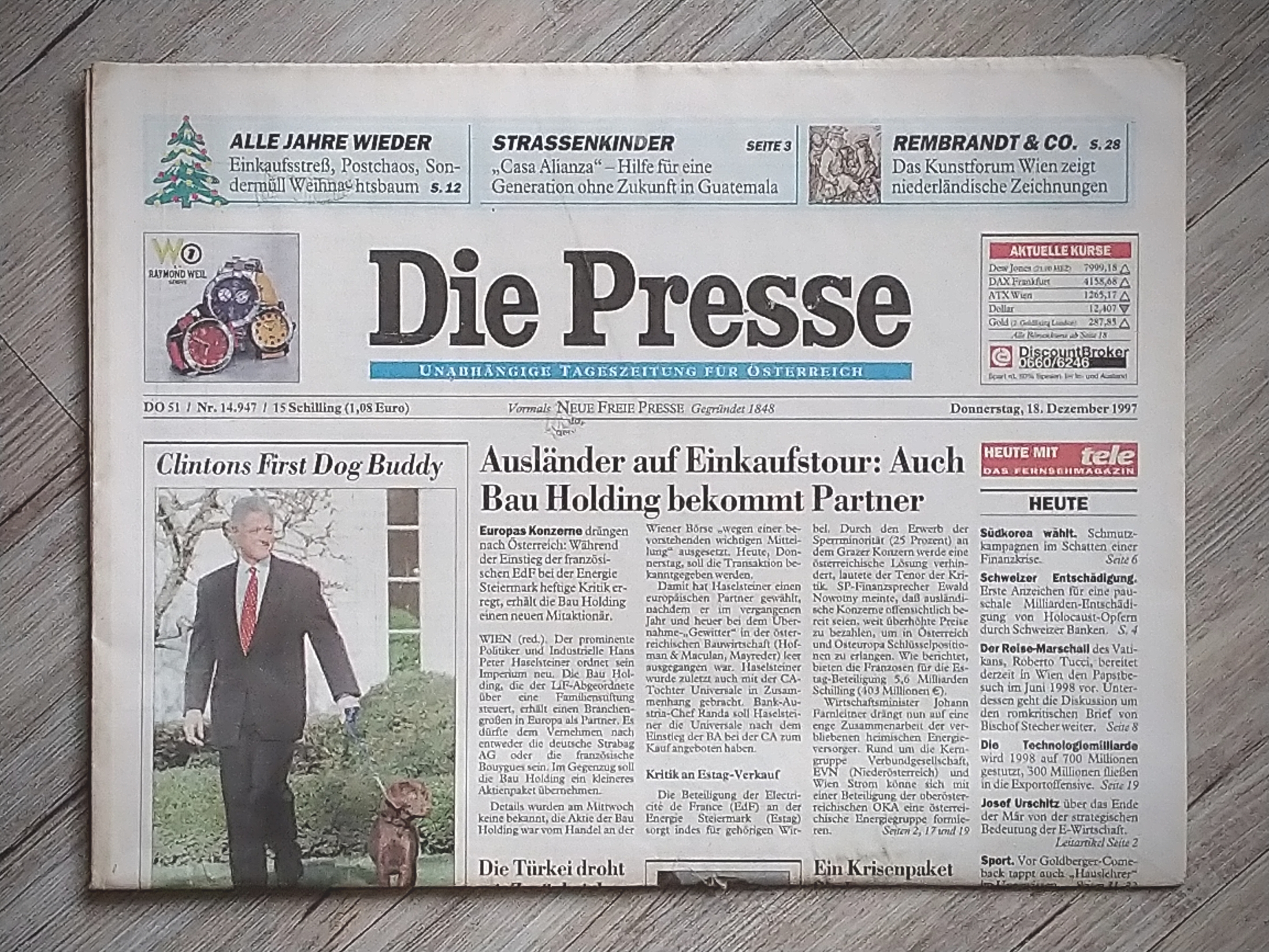 Alte Zeitung die Presse - Peppis Zeitungsladen